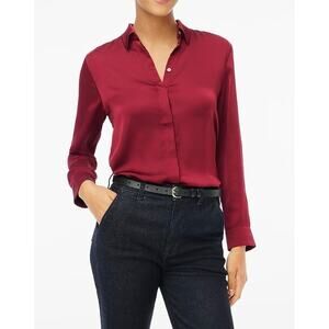 J. Crew Factory Drapey Satin Button-Up Top Size XS NWT